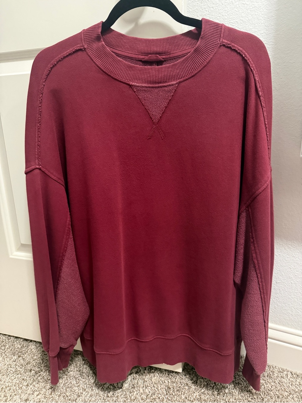 aerie Big Chill Crew Sweatshirt - Cherry Tart